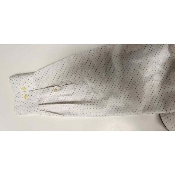 Black Label By Ruffini Men's Polka-Dots White/Gray Long Sleeve Slim-Fit 17-17½ - Picture 7 of 7